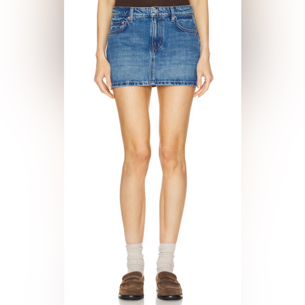 GRLFRND Women’s Size 28 The Nikki Sweetwater Blue Micro Mini Denim Skirt
